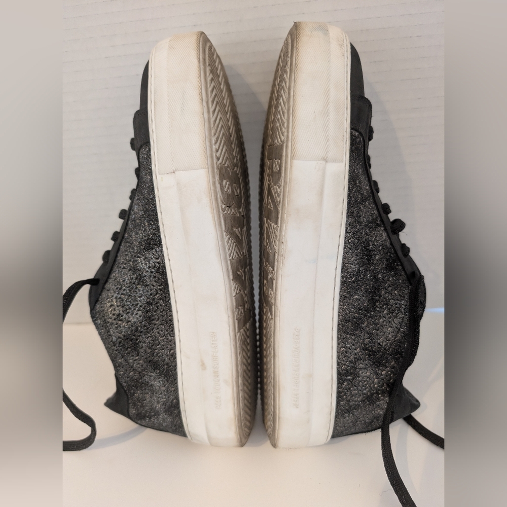 P448 Platform Lace Up Sneakers Silver Tongue Sz.39 EU EE5 - Picture 11 of 16